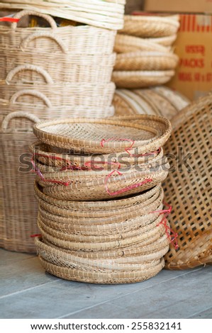 handmade baskets made from natural products, wicker