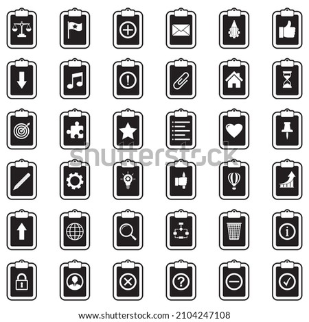 Tasks And Notes Icons. Line With Fill Design. Vector Illustration.