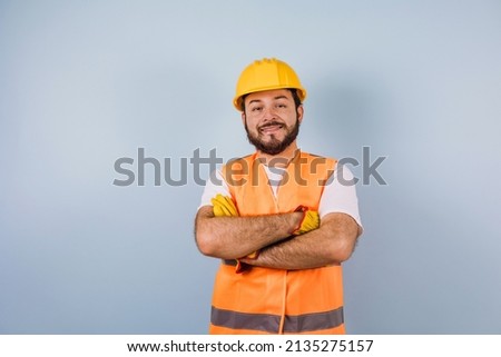 Hispanic man Professional engineering and worker with helmet in Mexico Latin America Foto stock © 