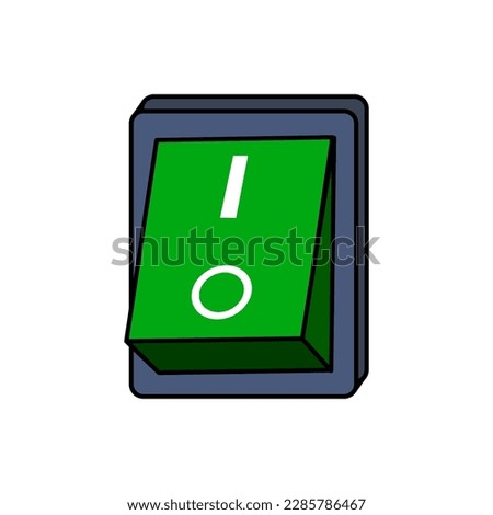 Green switch buttons, vector illustration of a square toggle switch buttons