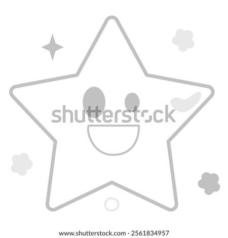 Five pointed grey star icon. Cartoon illustration of five pointed grey star vector icon for web design