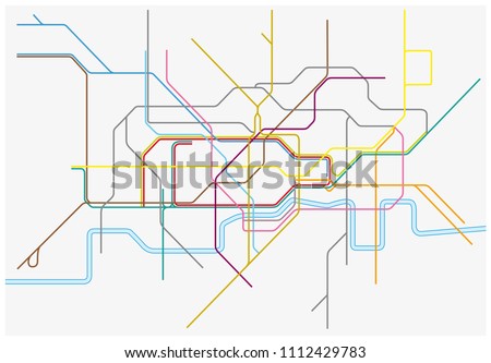 Vector map of London Underground,Overground,DLR, and Crossrail