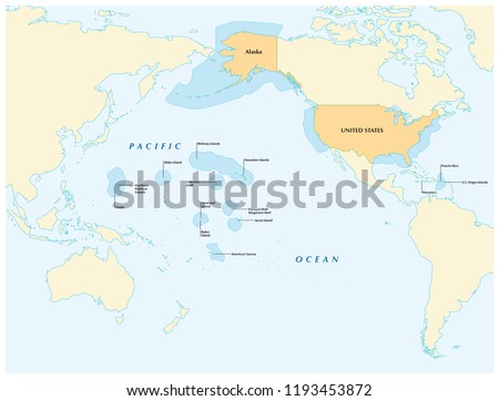 insular area vector map of the United States.