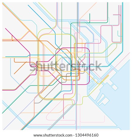 colored metro vector map of the japanese capital tokio