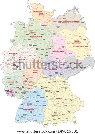 administrative map of Germany