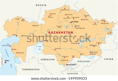 kazakhstan map