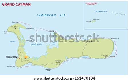 Cayman Islands Map Stock Vector 151470104 : Shutterstock