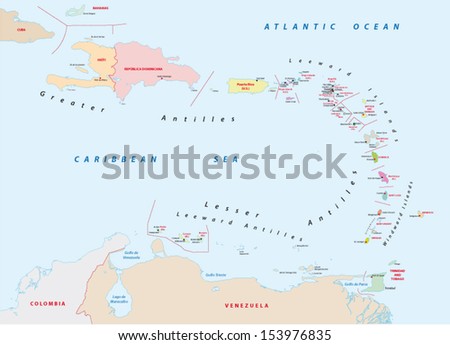 lesser antilles map