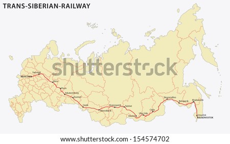 trans-siberian railway, main route, map