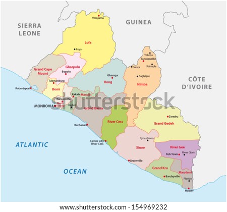 Liberia administrative map