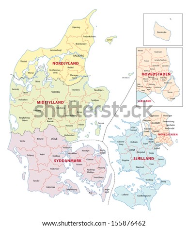 danmark administrative map