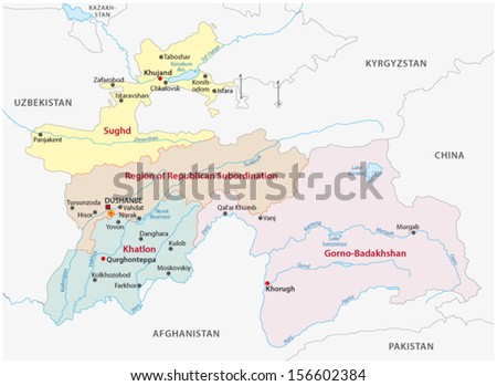 tajikistan administrative map