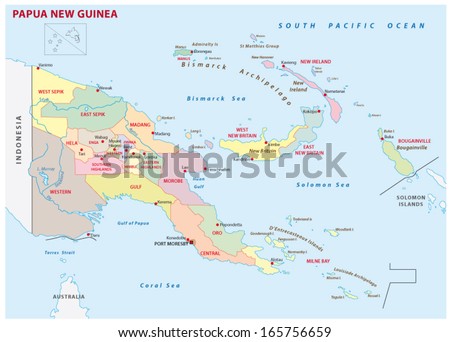 papua new guinea administrative map