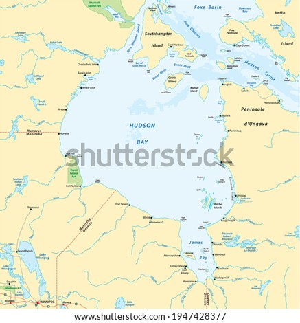 vector map of canadian marginal sea hudson bay 