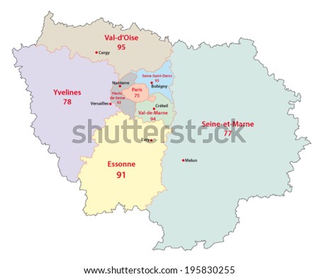 ille de france administrative map