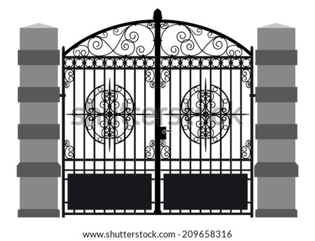 Iron Gate 7 Stock Vector Illustration 209658316 : Shutterstock