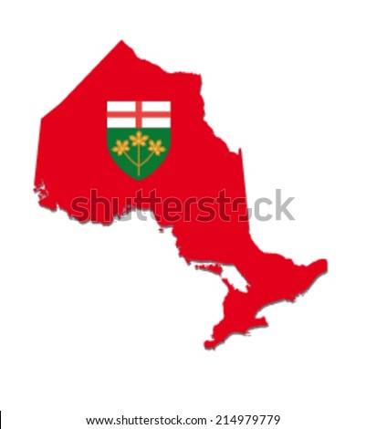 ontario map with flag