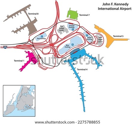 Map of the Terminal area of the John F. Kennedy International Airport, New York City