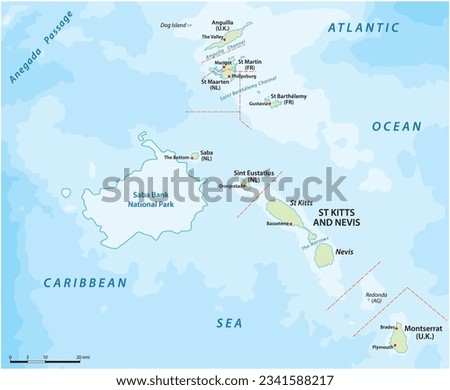 Map of the Dutch Saba Bank National Park in the Caribbean Sea