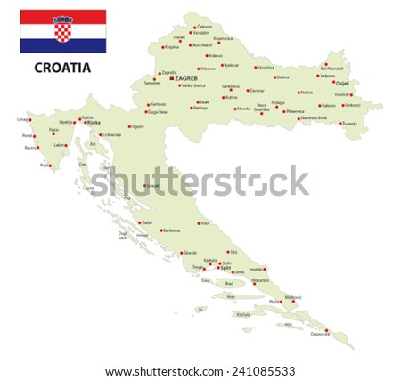 croatia map with flag