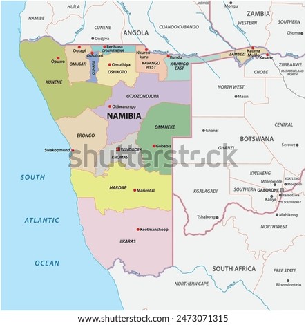 Map of the administrative divisions of Namibia