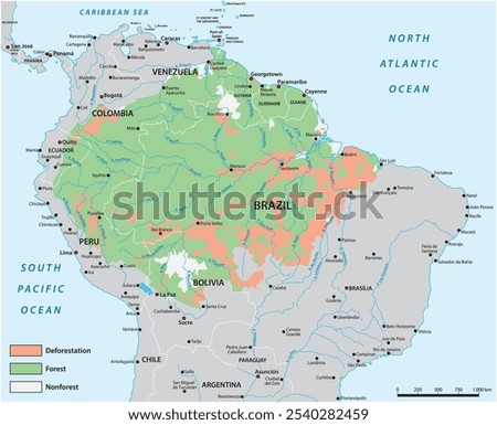 Map of the condition of the Amazon rainforest