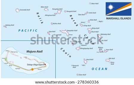 marshall islands map with flag