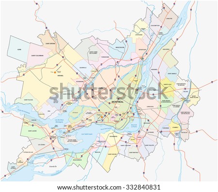 greater montreal administrative map