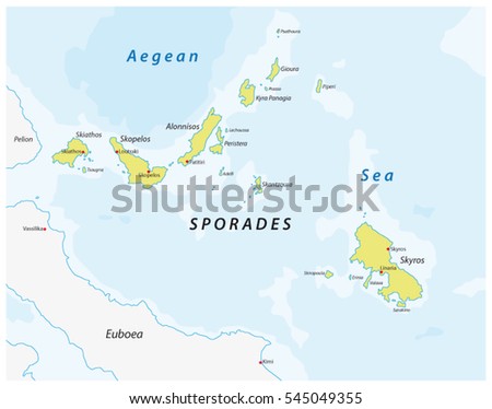 map of the greece island group sporades