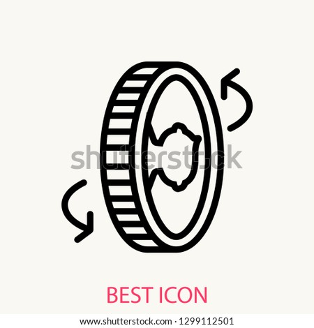 Penny coin exchange concept line icon. Simple element illustration. Penny coin exchange nature concept outline symbol design. Can be used for web and mobile UI/UX . Modern vector style