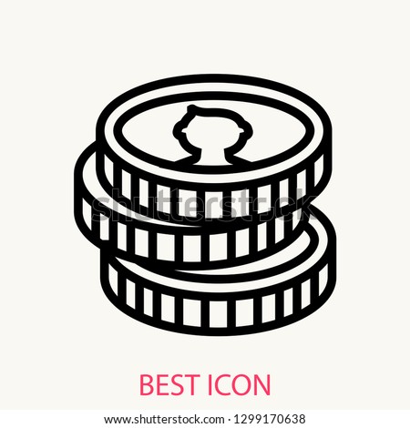 Coin penny money concept line icon. Simple element illustration.  Coin penny money concept outline symbol design. Can be used for web and mobile UI/UX . Modern vector style