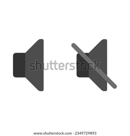 Sound icon. Mute and unmute icon sign isolated on white background