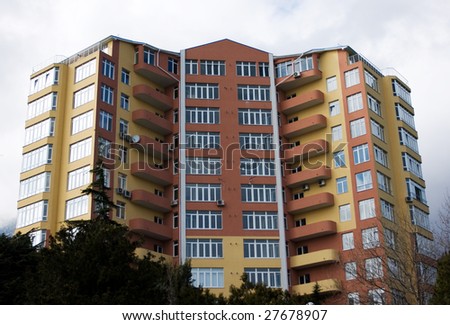 picture of color modern building with windows