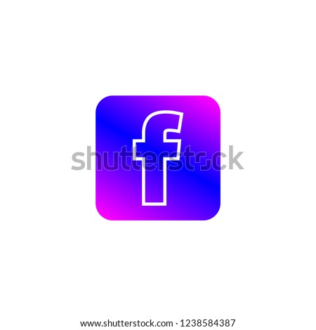 Letter F for logo with blue gradient background