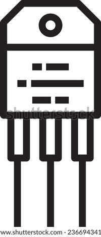 transistor icon vector electronic, technology, electrical sign