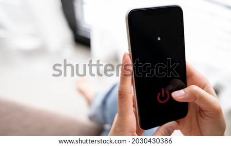 Similar – Image, Stock Photo Mobile phone off Cellphone