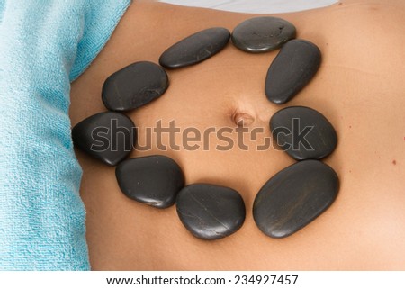 Hot stone on the belly