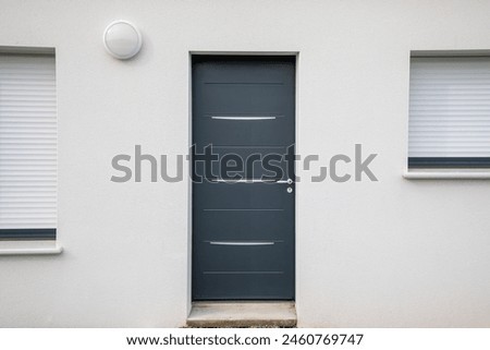 Similar – Image, Stock Photo Facade of a modern high-rise building with thunderclouds.