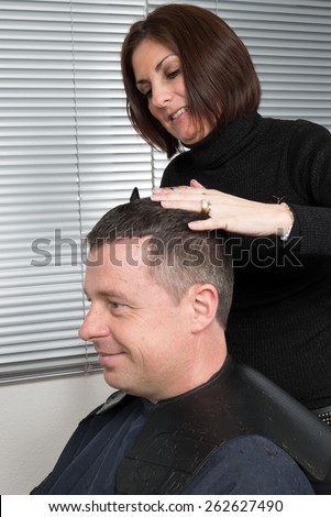 Man at the Hair salon situation - hair dresser salon
