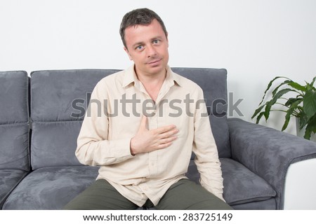 Man with a gesture of speaking to someone