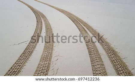 Similar – Image, Stock Photo Tire tracks in sand on beach