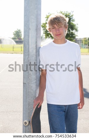 Blonde teen boy skater — pic 10