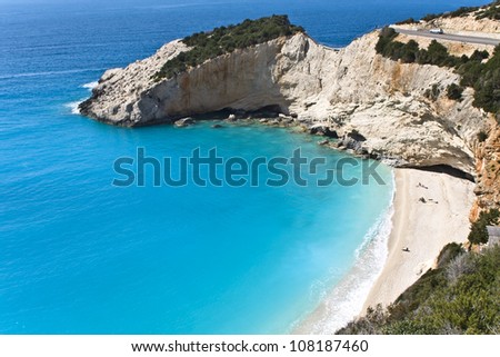 Porto Katsiki beach at Lefkada island in Greece.