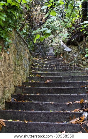 Old passage with stone steps