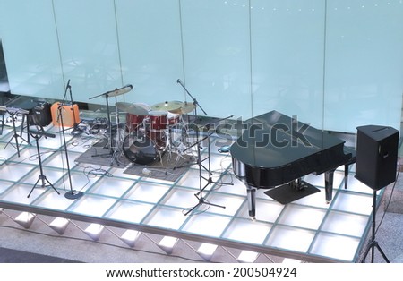 KUALA LUMPUR MALAYSIA - 25 May, 2014: Jazz band stage at Starhill Shopping mall in Bukit Bintang. Starhill Gallery is a luxury retail mall located in Bukit Bintang opened in 1996.