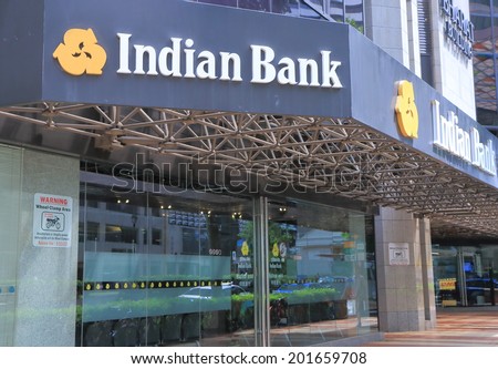 SINGAPORE - 27 May, 2014: Indian Bank logo. Indian Bank is an Indian state-owned financial services company headquartered in Chennai, India.