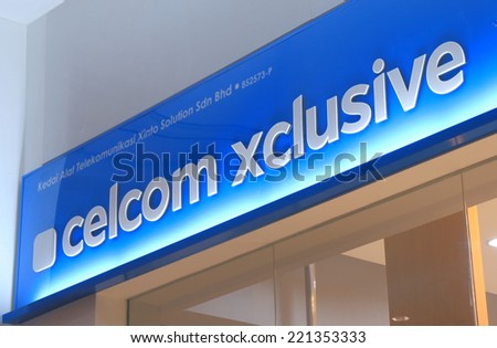 KUALA LUMPUR MALAYSIA - SEPTEMBER 13, 2014:Celcom company logo - Celcom is the oldest mobile telecommunication company in Malaysia.