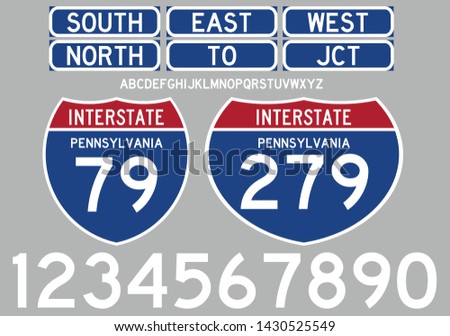 Highway Road signs interstate route number