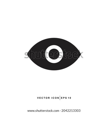 Eye Icon - Visible Icon Vector Design Flat Style Symbol, Vision Isolated On light Background