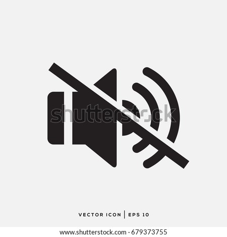 Sound Icon - Sound Off Icon Vector Design Flat Style Symbol, Mute Button Speaker Isolated On light Background